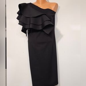 Elegant Black One-Shoulder Dress